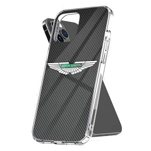 SEMONE Phone Case Compatible with iPhone 14 15 Aston X Martin Se 2020 Logo Pro Max On 11 Carbon Xr Background 8 7 12 13 14 for Samsung S21 S22 S23 S24 Ultra Transparent