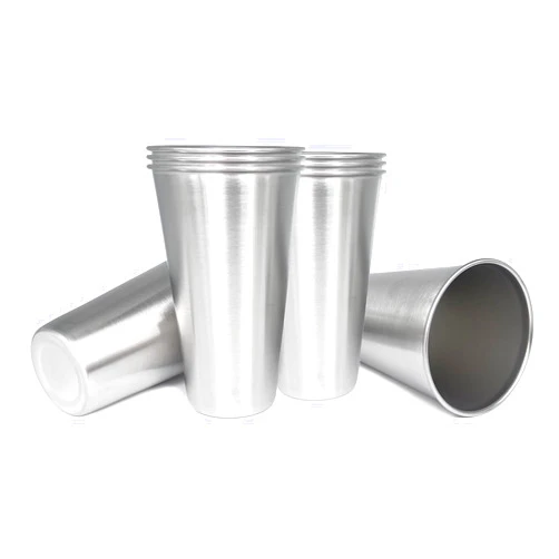 GOBATT 24OZ 8pack Stainless Steel Pint Cups Shatterproof Cup Unbreakable Tumblers -Metal Cups - Stackable Durable cup，Chilling Beer Glasses, for Travel, Outdoor, Camping, Everyday，Restaurant