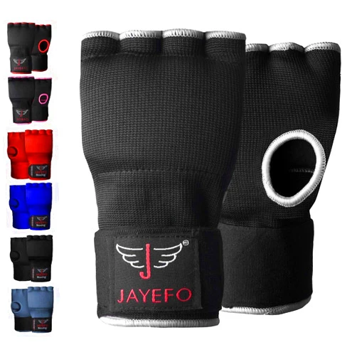 Jayefo Padded Inner Gloves for Boxing - Elastic Hand Wraps with Training Gel - Quick Boxing Wraps and Bandages for Men & Women - Wrist Wrap Protector Handwraps Kuckle Pair