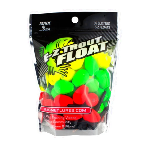 Trout Magnet E-Z Trout Floats - 36 Easy to Adjust Slotted Fishing Bobbers - Freshwater and Saltwater Teardrop Fishing Strike Indicators - Made in The USA by Leland's Lures - Ultra-Responsive Floats