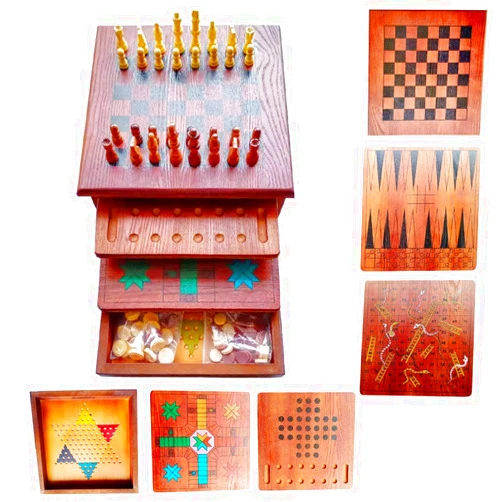 ZCQS 12.6x12.6x5.9 Inches 10 in 1 Travel Chess Set Checkers Snake Chess Toys Gift Chess Boards Game Backgammon Set with Folding Educational Toys for Kids and Adults