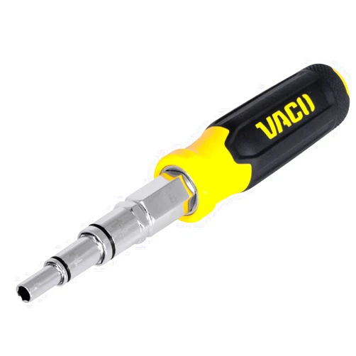 VACO VAC1090 9-in-1 Multi-Nut Driver, Pass Through Precision, Laser-Etched SAE Hex Sizes 3/16-Inch to 3/4-Inch, Threaded Rod, Comfort Handle