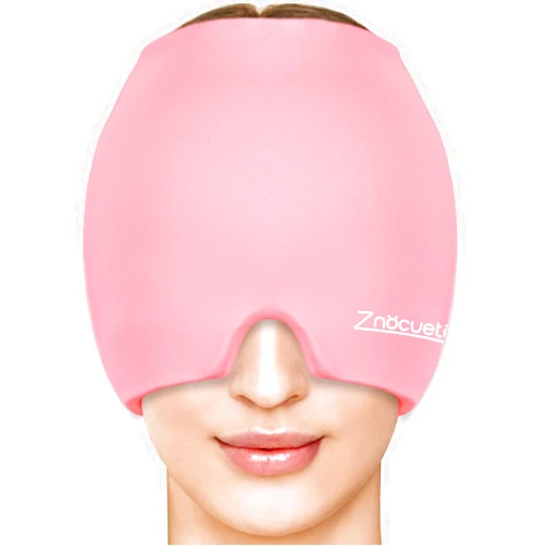 ZNÖCUETÖD Migraine Headache Relief Cap Hat Full Head ice Pack Wrap Cooling Gel Ice Beanie Cold Cap Hot/Cold Compress Therapy for Sinus, Stress, Tension, Head Pain Relief, Women