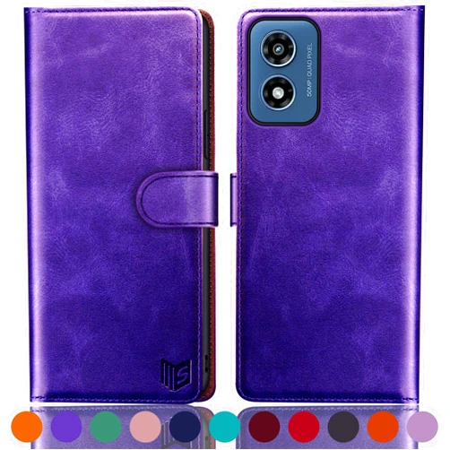 SUANPOT for Motorola Moto G 5G 2024/G Play 2024 Wallet case with RFID Blocking Credit Card Holder,Flip Book PU Leather Protective Cover Women Men for Moto G 5G 2024/G Play 2024 Phone case Purple