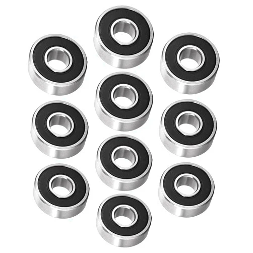Unigirl 607-2RS Deep Groove Ball Bearing Double Sealed 180017, 7mm x 19mm x 6mm High Carbon Steel Z1 Bearings (Pack of 10)
