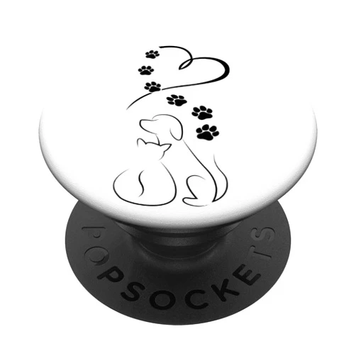 Phone Stands and Accessories Dog Cat Paws with Heart PopSockets PopGrip: Swappable Grip for Phones & Tablets PopSockets Adhesive PopGrip