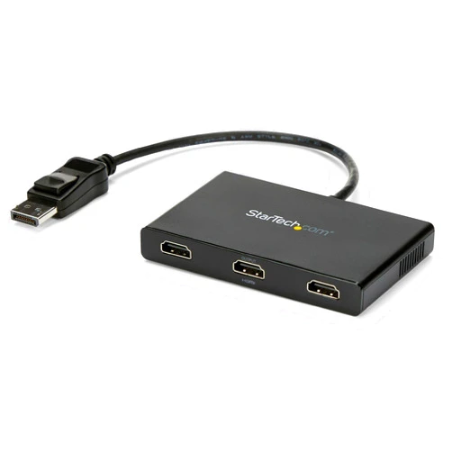 StarTech.com 3-Port Multi Monitor Adapter - DisplayPort 1.2 to 3x HDMI MST Hub - Triple 1080p HDMI Monitors - Extended or Cloned Display mode - Windows PCs Only - DP to 3x HDMI Splitter (MSTDP123HD)