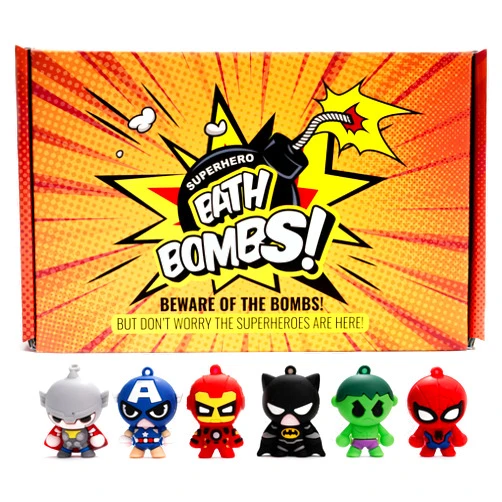 COSMETICS STORIES-Superhero Kids Bath Bombs with Surprise Inside - Organic, Gentle, and Mess-Free Bath Time Fun for Kids - Vibrant Colors and Amazing Scents - Amazing Gift for Superhero Fans