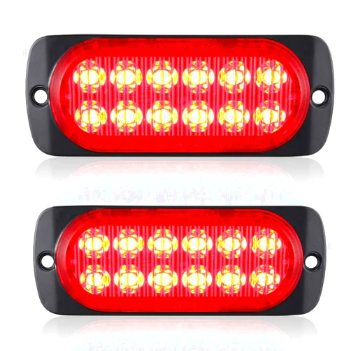 AT-HAIHAN Pack of 2 Aluminum Housing Red LED Trailer Stop Brake Turn Tail Lights, DOT Compliant Waterproof Surface Mount Lighting for Truck Tractor Jeep RV