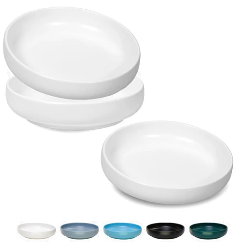 Lfpkixise Ceramic Cat Bowls,Shallow Cat Dishes for Food and Water, 6 inch Matte Finish Wide Cat Food Bowl,Whisker Fatigue Free Pet Puppy Kitten Bowl Set of 3,Dishwasher Safe