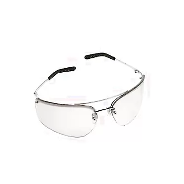 3M Metaliks Safety Glasses With Polished Metal Silver Frame And Clear Indoor/Outdoor Mirror polycarbonate Anti-Fog Anti-Scratch Hard Coat Lens