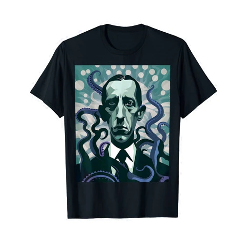 AskGriff / FreeTutorials HP Lovecraft Inspired: Monster Tentacles in Black & White T-Shirt