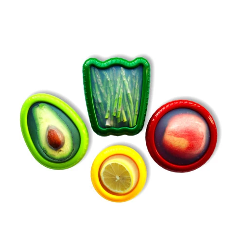 Daily Goods Avocado saver and onion storage - Set of 4 vegetable containers for fridge, silicone fruit storage containers - fresh pods for food, fruit and veggie storage containers.