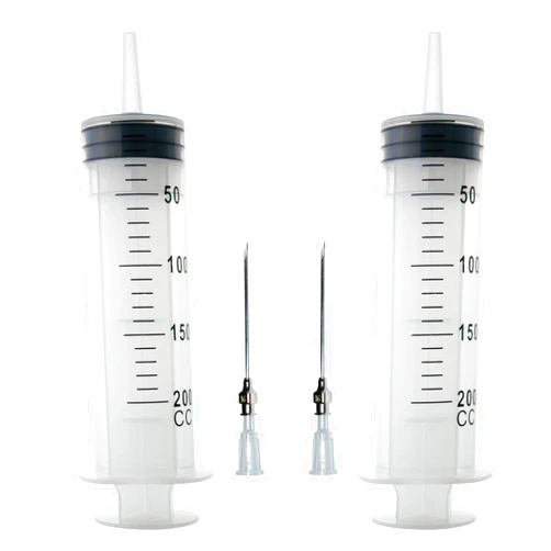 SHAOTONG 2Pcs-200ml Syringe, 200cc Syringe, Kitchen Syringe Glue Syringe Plastic Syringe, Large Volume Syringe with Needle, Dispensing Syringes (200ml)