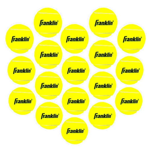 Franklin Sports Pressureless Tennis Balls - Official Size Low Pressure Tennis Balls - Great for Training + Practice - Low Bounce Tennis Balls - All Court Surface Tennis Balls - Carry Bag Included