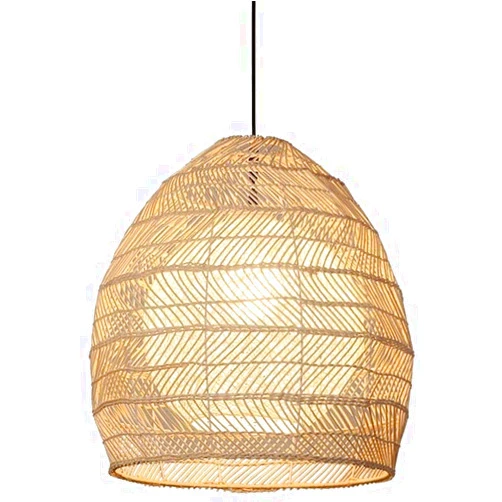 UimimiU Rattan Pendant Light Curved Bamboo Semi Flush Chandelier 1 Bulb Beige Ceiling Lighting Flushmount Light Hanging Light for Kitchen Living Room Bedroom Restaurant (Size : 45 * 45cm)