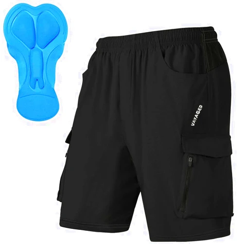 VAYAGER Men's Mountain Bike Shorts 3D Padded Bicycle MTB Shorts Loose-fit Lightweight MTB Cycling Shorts