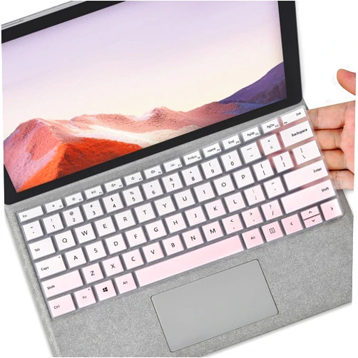 CaseBuy Keyboard Cover for 2022 New Microsoft Surface Pro 7 Plus /7+, 2021 2020 Surface Pro 7 / Surface Pro 6 2018 / Surface Pro 5 2017 / Surface Pro 4 Keyboard Protector Skin, Ombre Pink