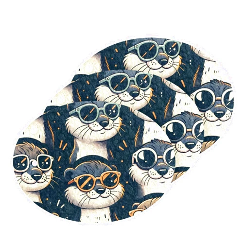 Augenstern Scrub Pads Cute-otter-sunglasses Non-Scratch Scrub Sponges Household Cleaning Kitchen Dish Sponges