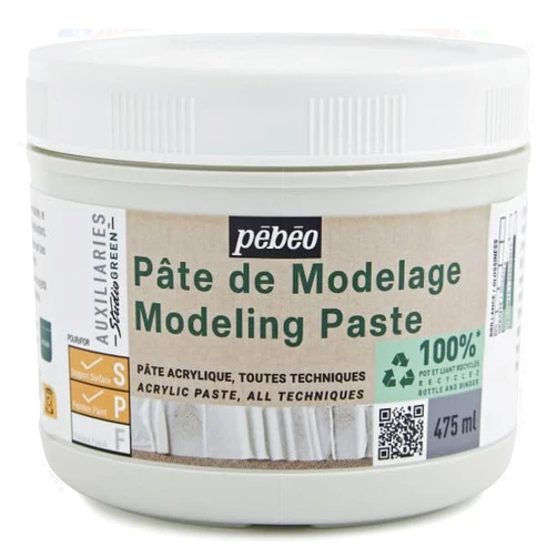 Pebeo 100% Recycled Resin Eco Friendly Primer Studio Green Acrylic Modeling Paste 475ml