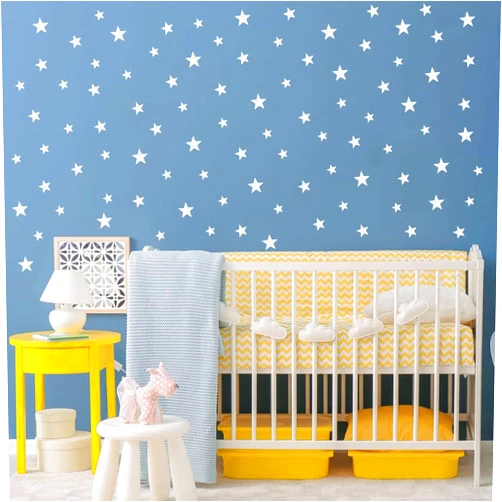 BugyBagy Wall Decals White Stars for Kids Room, 3-4-5centimeter Mix 112 Pcs, Easy to Peel Easy to Stick, Safe On Walls and Paint, Vinyl Decor by Bugybagy. (Matte White)