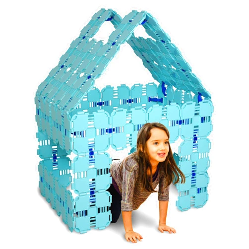 Fort Boards Fort Building Kit | Jumbo Blocks Kids Toy | 90 Piece Set: Light Blue