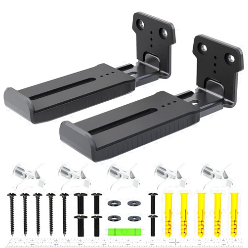 Agandax Soundbar Wall Mount Bracket for Samsung, Sony, LG, Vizio, Bose, JBL and More Sound Bar Mounts Under TV, Depth Adjustable 3.7”-6.4”, Hold up to 38 lbs, Soundbar Shelf