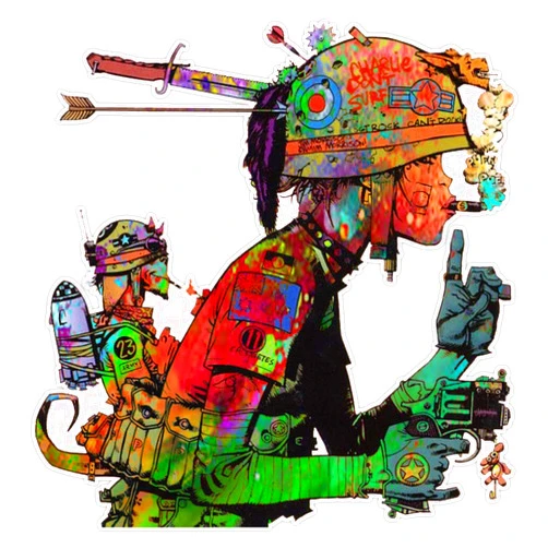 Generic Abstract Tank Girl Bumper Sticker Window Vinyl Decal 5