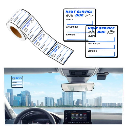 Stacool 300 PCS Car Oil Change Stickers - Next Service Due Sticker,2x2in Removable Vinyl Stickers Oil Change Stickers for Windshield,Convenient Oil Change Window Stickers for Most Cars