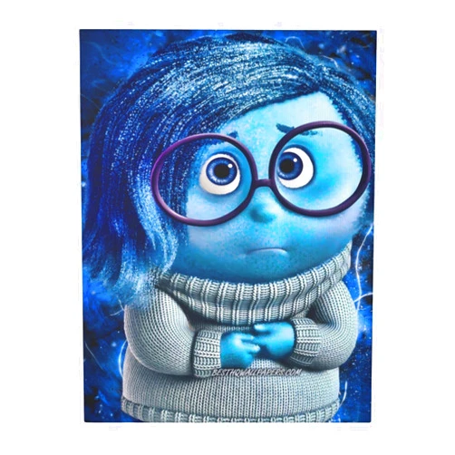 TIYZZ Inside Movie Out2 Cartoon Sadness Cute Canvas PaintingsCartoon Canvas Paintings Wall Art For Adults Room Bathroom Living Room Canvas Painting-Unframed-12x12inch
