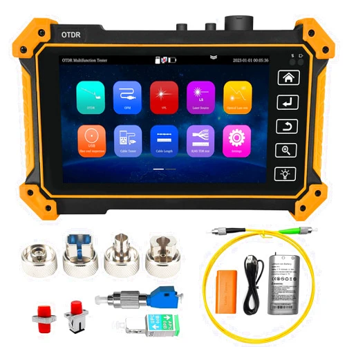 WANLUTECH OTDR Fiber Tester, WANLUTECH 1310/1550nm 26/24dB 5.55 inches Touchscreen OTDR Tester Built-in VFL OPM LS(Light Source) Event Map OLT (Optical Loss Test) Functions RJ45 Cable Tester Network Tools