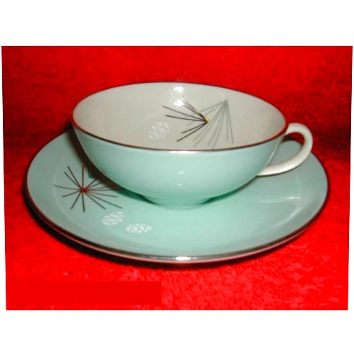 Franciscan Silver Pine Cups & Saucers