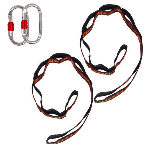 Aum active Set of 2 Carabiners & 2 Daisy Chains - Accessories for Easy Installation & Extending The Length of Aerial Silks Fabric, Aerial Yoga Hammock, Antigravity Inversion Pilates, Sensory Swing