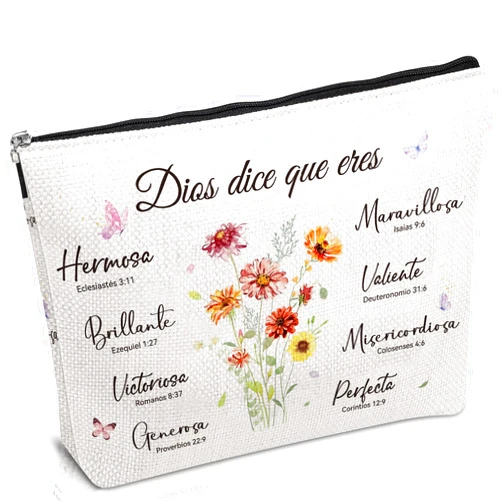 Luvsweets Regalos Cristianos Para Mujer - Spanish Inspirational Bible Verse Makeup Bag, Religious Christian Cosmetic Bag, Faith Based Gifts for Women Girls Pastor Wife Prayer Birthday Christmas Gift