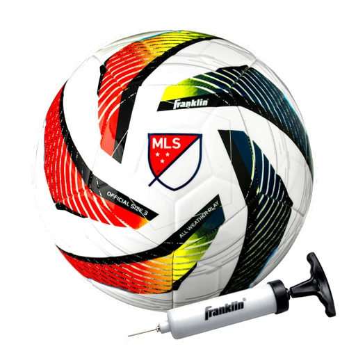 Franklin Sports MLS Tornado Soccer Ball - Soft Cover - Official Size and Weight Soccer Ball - Air Pump Included