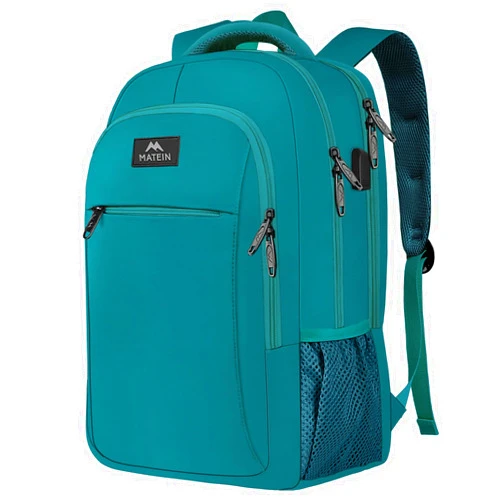 MATEIN Slim Laptop Backpack, Anti Theft 15.6 inch Computer Travel Backpack with USB Charging Port for Work College, Sturdy Water Resistant Daily Rucksack Bag Gifts for Men & Women, Peacock Blue