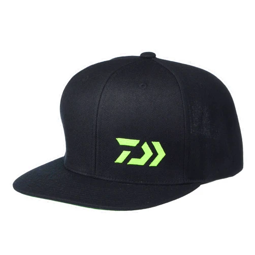 Daiwa D-Vec Flatbill Cap DVEC-Flat Fishing Clothing Mens Headwear, Black, One Size