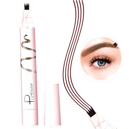 Amabur Eyebrow Microblading Pen, Eyebrow Pen, Waterproof Eye Brow Contouring Pen, Micro 4 Point Brow Pen, Eyebrow Pencil with an Upgrade Micro-Fork Tip Applicator Creates Natural Looking Brows