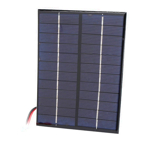POENVFPO Solar Panel, 2W 12V Lightweight High Efficiency Polycrystalline Silicon Solar Panel DIY Portable Charger with Clip for Outdoor Camping
