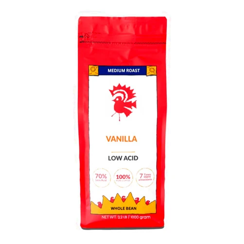 Puroast Coffee Puroast Low Acid Coffee Flavored Beans | Vanilla Whole Bean | Flavored Coffee | High Antioxidants & High pH | No Bitter Aftertaste | Reduced Heartburn & GERD | Suitable for Cold Brew - 2.2 LB