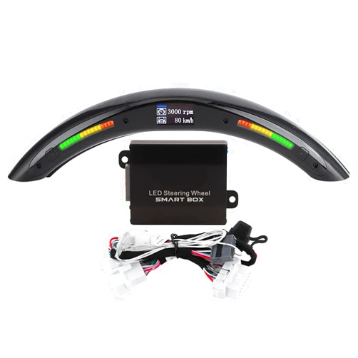 GOTOTOP LED Performance Steering Wheel Race Digital Display Shift Indicator Lights OBD2 Module Kits for Racing Enthusiasts F30 Led Steering Wheel