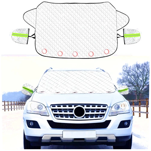 NUZEKY Windshield Cover for Ice and Snow: Car Windshield Snow Cover with 5 Layers Protection, Strong Magnetic Edges Frost Guard Windshield Cover, Car Snow Cover for Cars Trucks Vans (windshield cover)