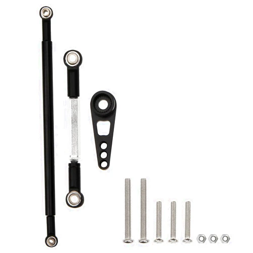 Vgoohobby Steering Linkage Servo Link Pull Rod Turnbuckle with Servo Arm Horn Compatible with MN Model MN86S MN86 MN86KS MN86K MN G500 1/12 RC Car (Black)