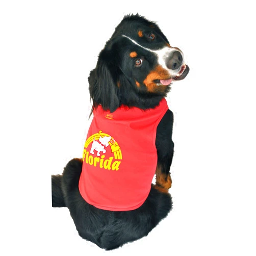 Ruff Ruff and Meow Dog Tank Top, Florida, Red, Medium