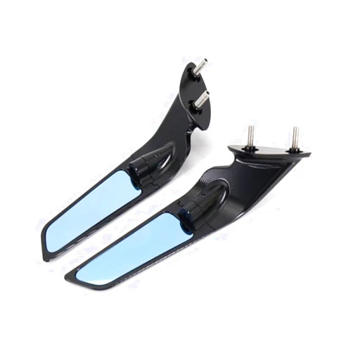 WALIPILUSI Motorcycle Rearview Mirrors CNC Aluminum Wind Wing Adjustable Side Mirrors Compatible with Aprilia RS660 / RSV4 1100 2022 2021 2020 Motorcycle Accessories Blue Anti-glare Convex Mirrors