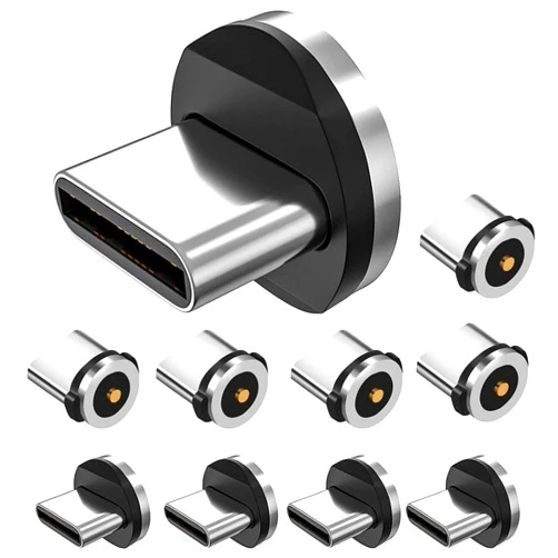 Yidawin Magnetic Connector Tips Head for Type C Android Devices (10 Pack), 360° Rotating Strong Magnetic Phone Cable USB C Adapter (10 pack tips for type c)