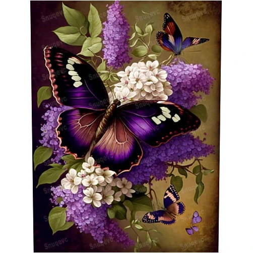 Snuqevc Puzzles for Adults 300 Pieces, Vintage Butterfly Flowers Wooden Puzzle - Large Educational Puzzle Artwork for Adults -Challenging and Fun Activity - Home Decors Gifts