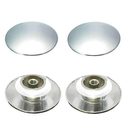 FASTROHY 2Pcs Chrome Basin Waste Easy Pop Up Bathroom Sink Drains Push Button Click Clack Plug 66mm Easy to Use