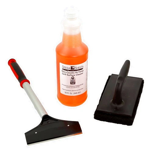 THE FRYOILSAVER COMPANY Griddle-Whiz 3pcs Cleaning Combo Kit, Grill Liquid Cleaner with Griddle Scraper & Scrubber Pad for Flat Top Grills & Blackstone Accesories, by FryOilSaver Co.