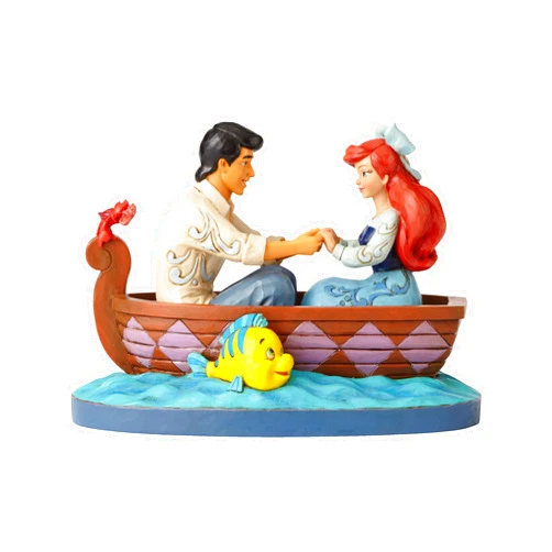 Disney Enesco Disney Traditions by Jim Shore The Little Mermaid Ariel and Prince Eric in Rowboat Figurine, 6.126 Inch, Multicolor